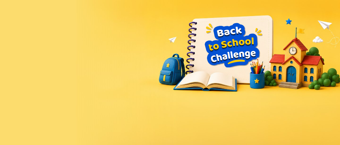 Notebook, backpack, pencils and school illustration
